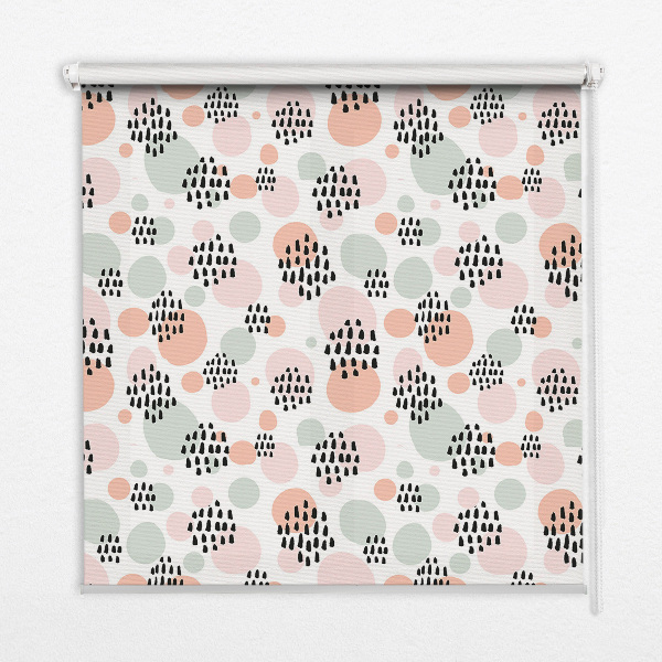 Fabric roller blind Black dotted patches