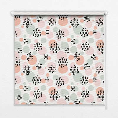 Fabric roller blind Black dotted patches