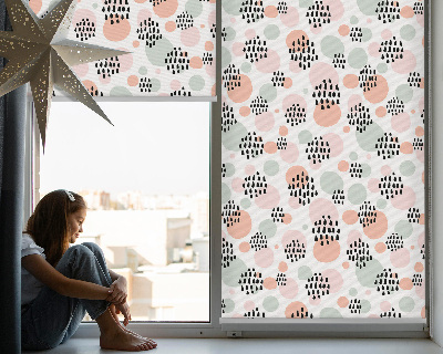 Fabric roller blind Black dotted patches