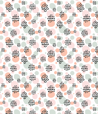 Fabric roller blind Black dotted patches