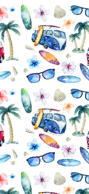 Roller blind for large window Hawaii cars and palm trees