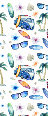 Roller blind for large window Hawaii cars and palm trees