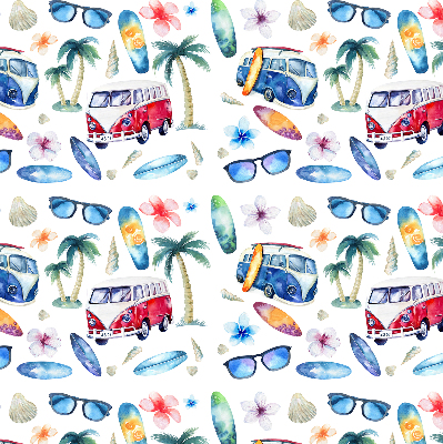 Roller blind for large window Hawaii cars and palm trees