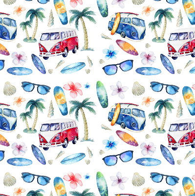 Roller blind for large window Hawaii cars and palm trees
