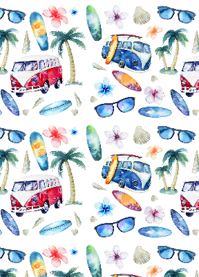 Roller blind for large window Hawaii cars and palm trees