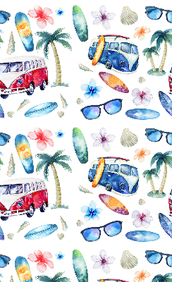 Roller blind for large window Hawaii cars and palm trees