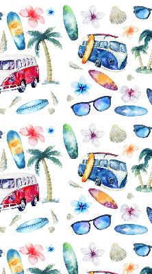 Roller blind for large window Hawaii cars and palm trees