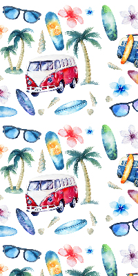 Roller blind for large window Hawaii cars and palm trees