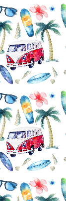 Roller blind for large window Hawaii cars and palm trees