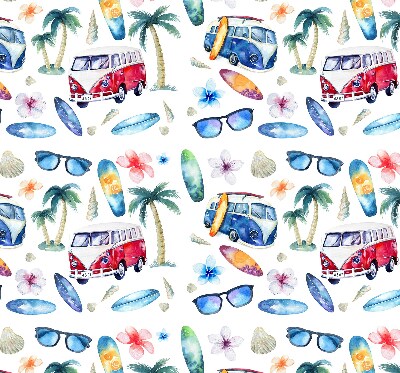 Roller blind for large window Hawaii cars and palm trees