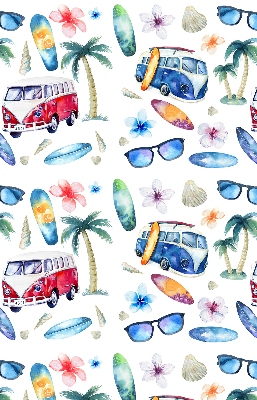 Roller blind for large window Hawaii cars and palm trees