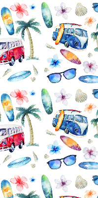 Roller blind for large window Hawaii cars and palm trees