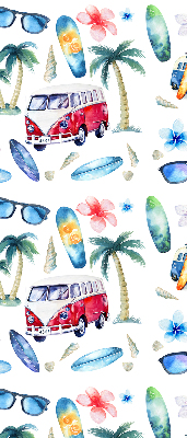 Roller blind for large window Hawaii cars and palm trees