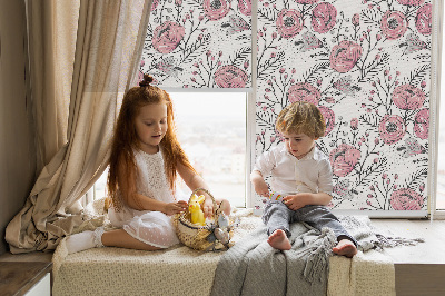 Fabric roller blind Flower buds from the tree
