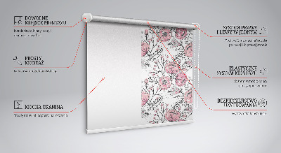 Fabric roller blind Flower buds from the tree