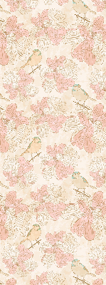 Modern roller blind Birds among the flowers