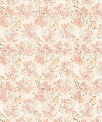 Modern roller blind Birds among the flowers