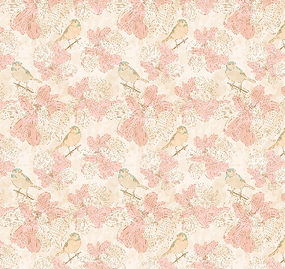 Modern roller blind Birds among the flowers