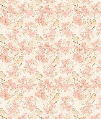 Modern roller blind Birds among the flowers