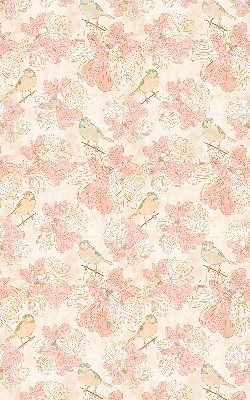 Modern roller blind Birds among the flowers