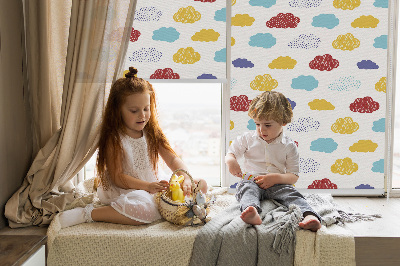 Fabric roller blind Colorful clouds