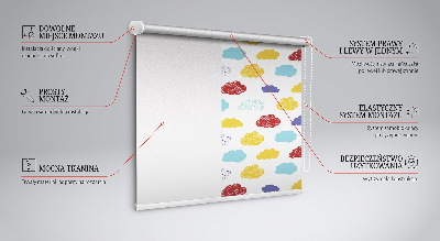 Fabric roller blind Colorful clouds
