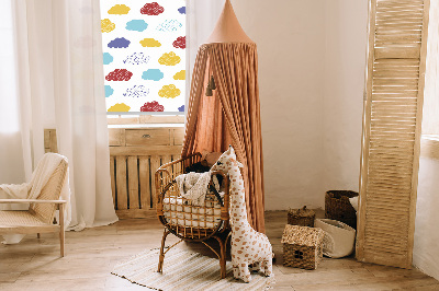 Fabric roller blind Colorful clouds