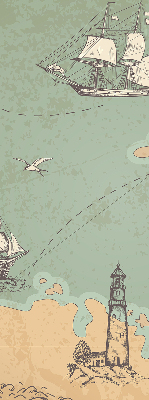 Modern roller blind Ocean map