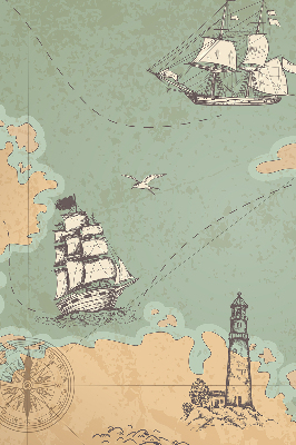 Modern roller blind Ocean map