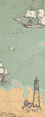 Modern roller blind Ocean map
