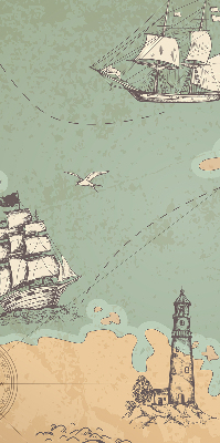 Modern roller blind Ocean map