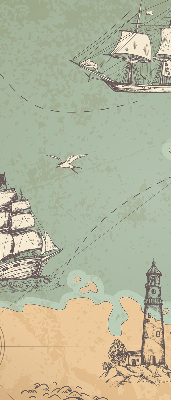 Modern roller blind Ocean map