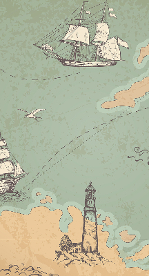 Modern roller blind Ocean map