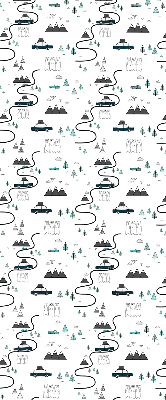 Fabric roller blind Forest and mountain path pattern