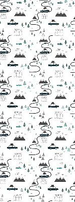 Fabric roller blind Forest and mountain path pattern
