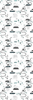 Fabric roller blind Forest and mountain path pattern