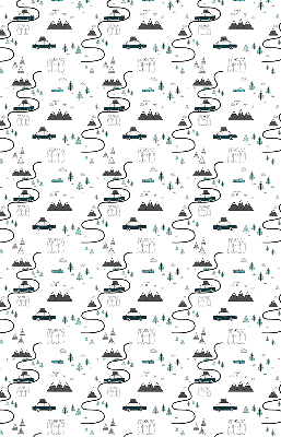 Fabric roller blind Forest and mountain path pattern