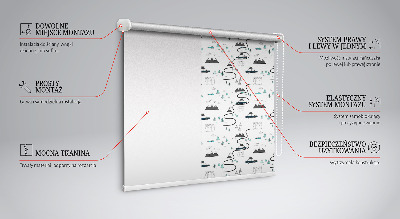 Fabric roller blind Forest and mountain path pattern