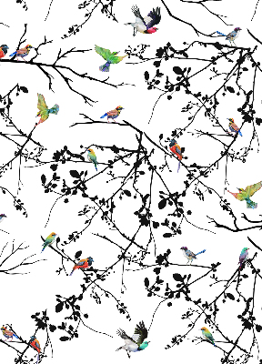 Fabric roller blind Birds on the branches