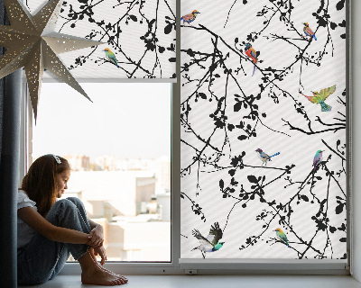 Fabric roller blind Birds on the branches