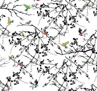 Fabric roller blind Birds on the branches