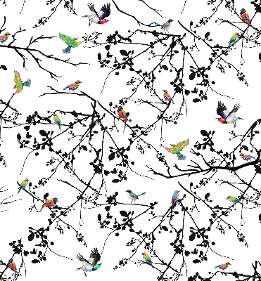Fabric roller blind Birds on the branches