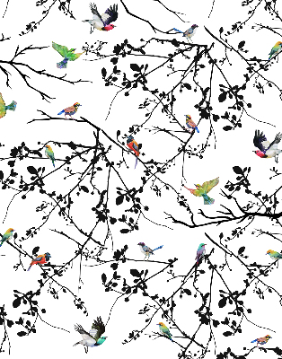 Fabric roller blind Birds on the branches