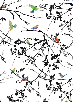Fabric roller blind Birds on the branches
