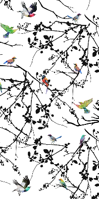 Fabric roller blind Birds on the branches