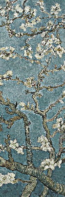 Modern roller blind Twigs on a blue background
