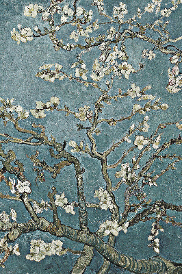 Modern roller blind Twigs on a blue background