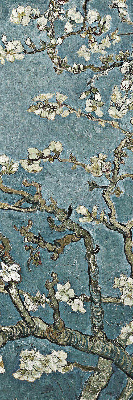 Modern roller blind Twigs on a blue background