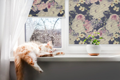 Roller blind for large window Roses