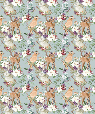 Modern roller blind Roe deer birds and rabbits